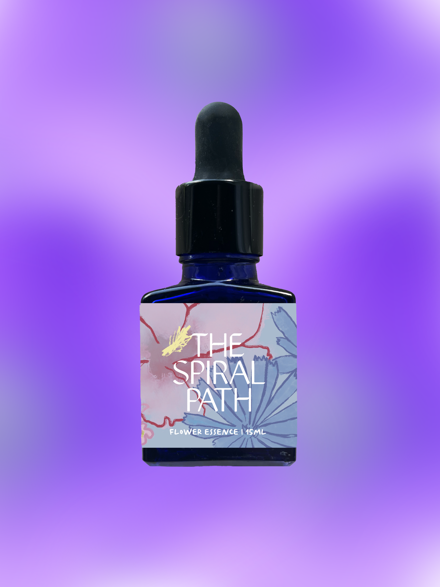 Small batch organic flower essence - feminine healing, 15mL, blue glass bottle with dropper. This essence supports emotional healing and is a sensitive medicine for sensitive people. Bellflower flower essence is a plant ally for self-responsibility.
