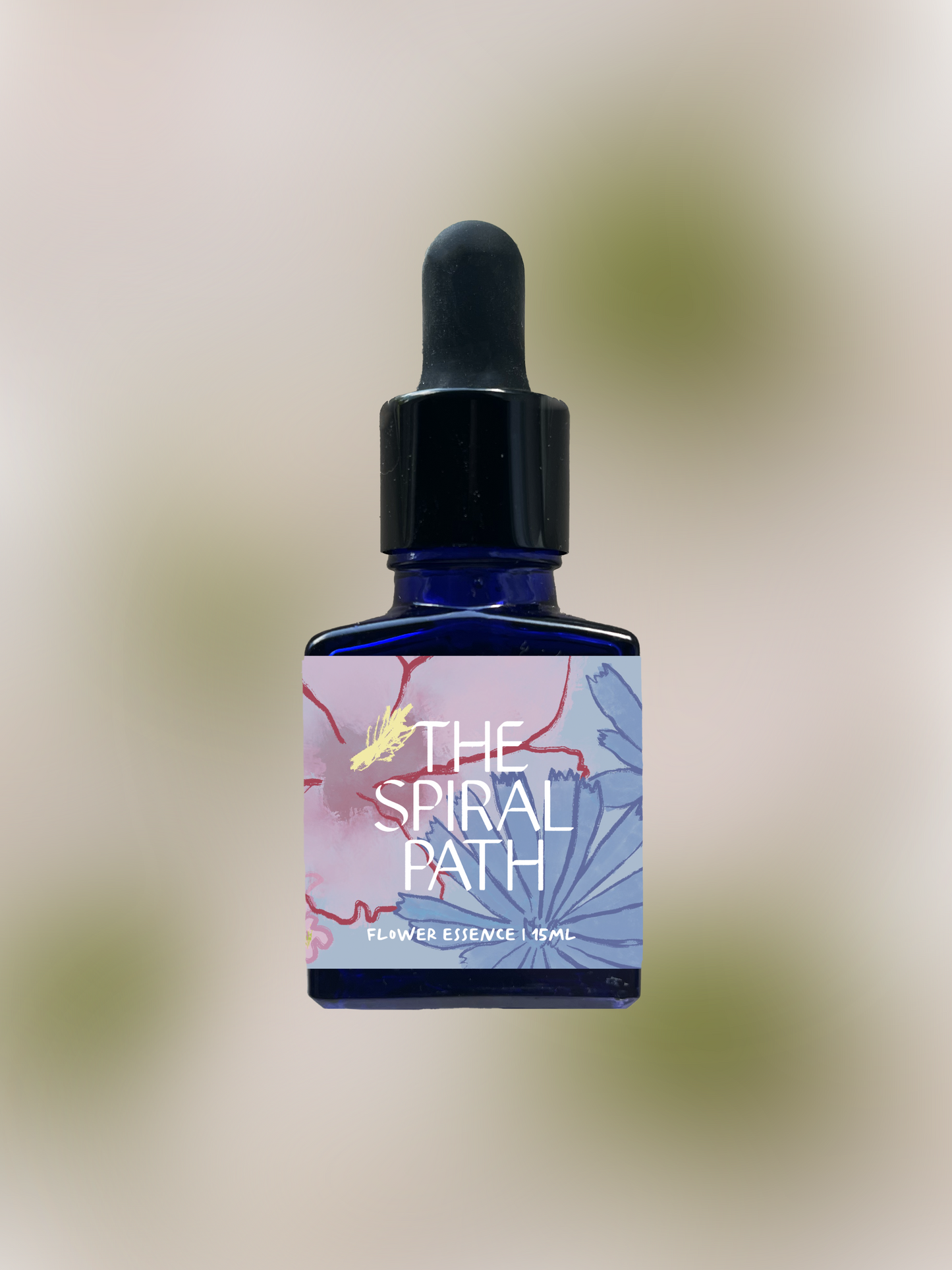 small batch organic flower essence in 15mL in blue glass bottle with dropper - feminine healing, sensitive medicine, Blackberry flower essence for emotional healing around manifesting dreams into reality, plant ally for leadership