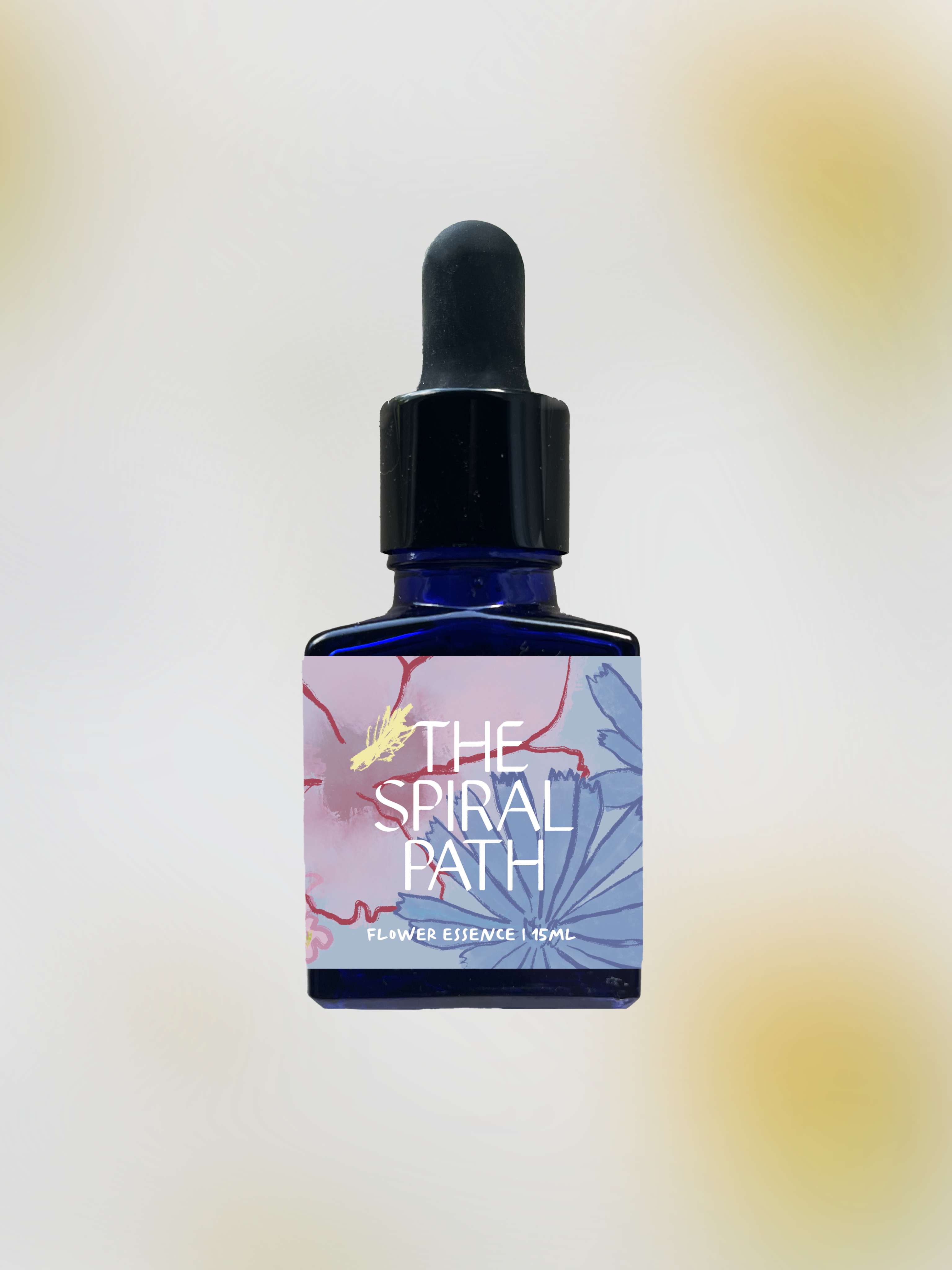 Small batch organic flower essence - feminine healing, 15mL, blue glass bottle with dropper. This essence supports emotional healing and is a sensitive medicine for sensitive people. Bloodroot flower essence is a plant ally for earth wisdom.