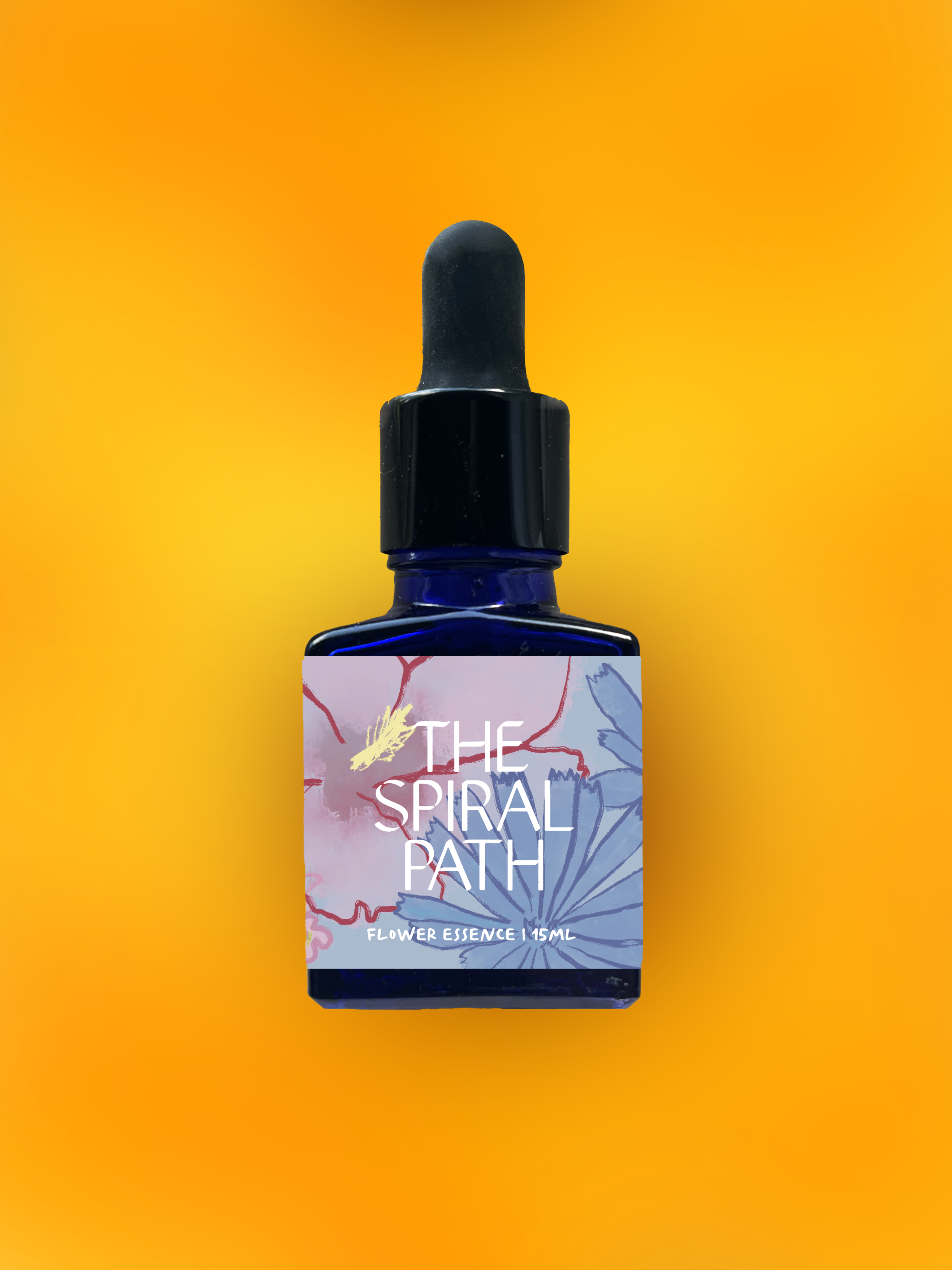 Small batch organic flower essence - feminine healing, 15mL, blue glass bottle with dropper. This essence supports emotional healing and is a sensitive medicine for sensitive people. Calendula flower essence is a plant ally for receptivity and reciprocity.