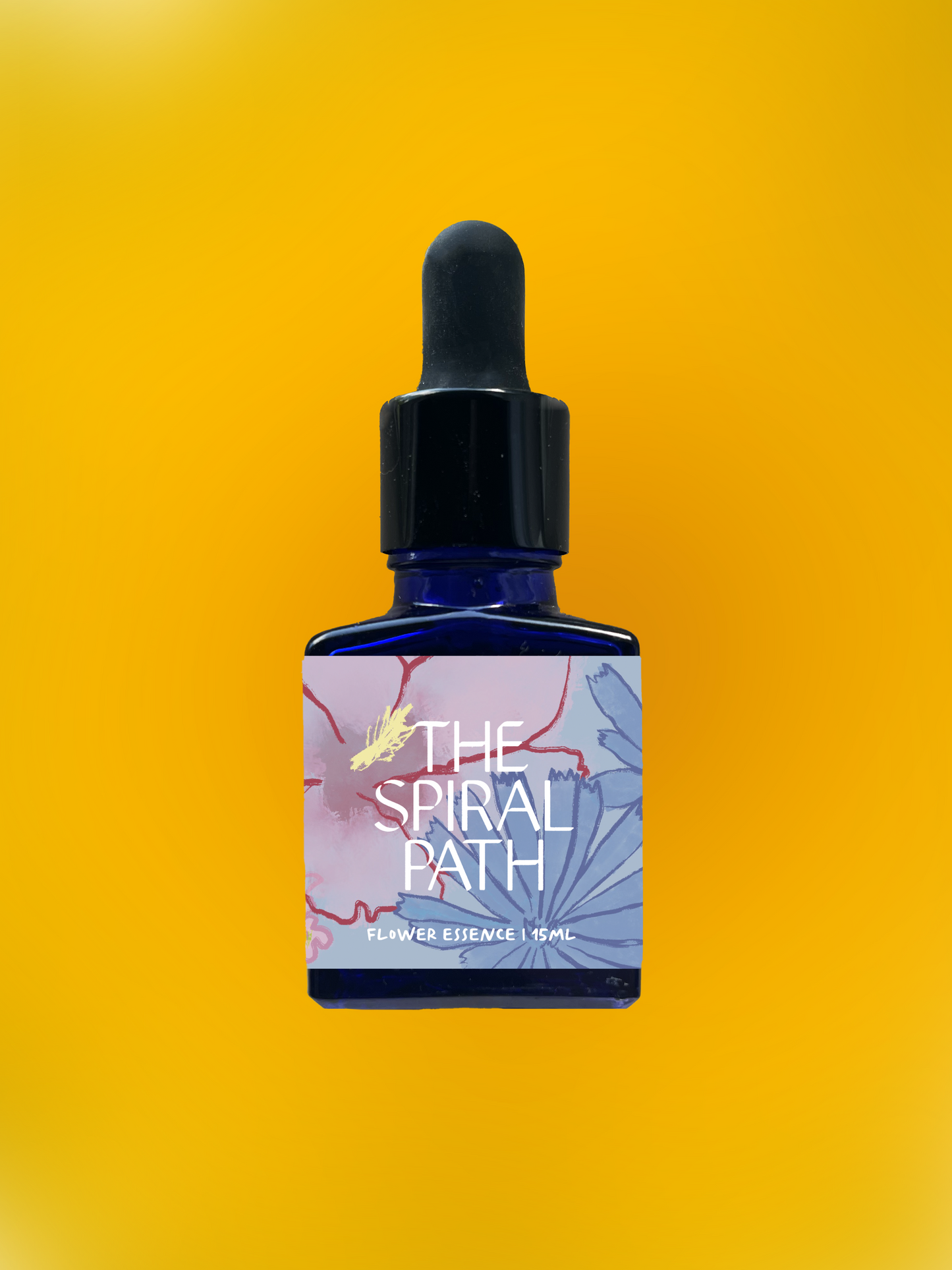 Small batch organic flower essence - feminine healing, 15mL, blue glass bottle with dropper. This essence supports emotional healing and is a sensitive medicine for sensitive people. Coreopsis flower essence is a plant ally for worthiness and purpose