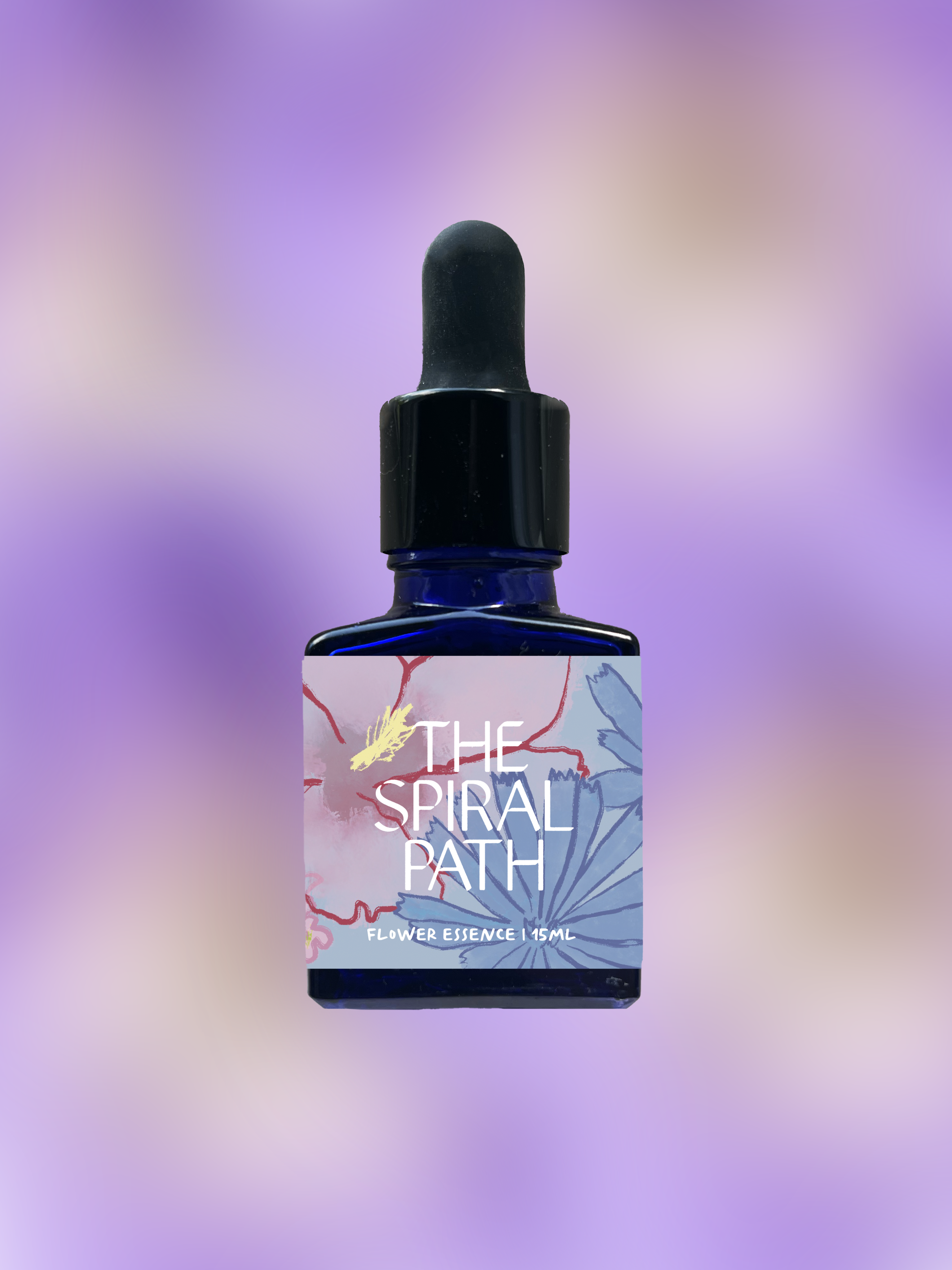 Small batch organic flower essence - feminine healing, 15mL, blue glass bottle with dropper. This essence supports emotional healing and is a sensitive medicine for sensitive people. Cranesbill flower essence activates new frequencies and clears dense energies. Plant ally benefit is being able to lean deeper into unseen support.