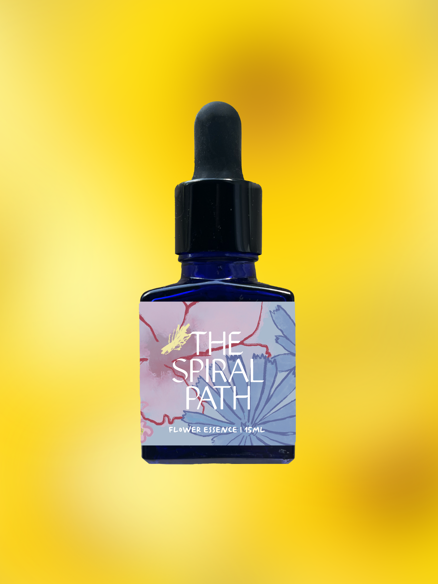 Small batch organic flower essence - feminine healing, 15mL, blue glass bottle with dropper. This essence supports emotional healing and is a sensitive medicine for sensitive people. Daffodil flower essence is a plant ally for seeing yourself.