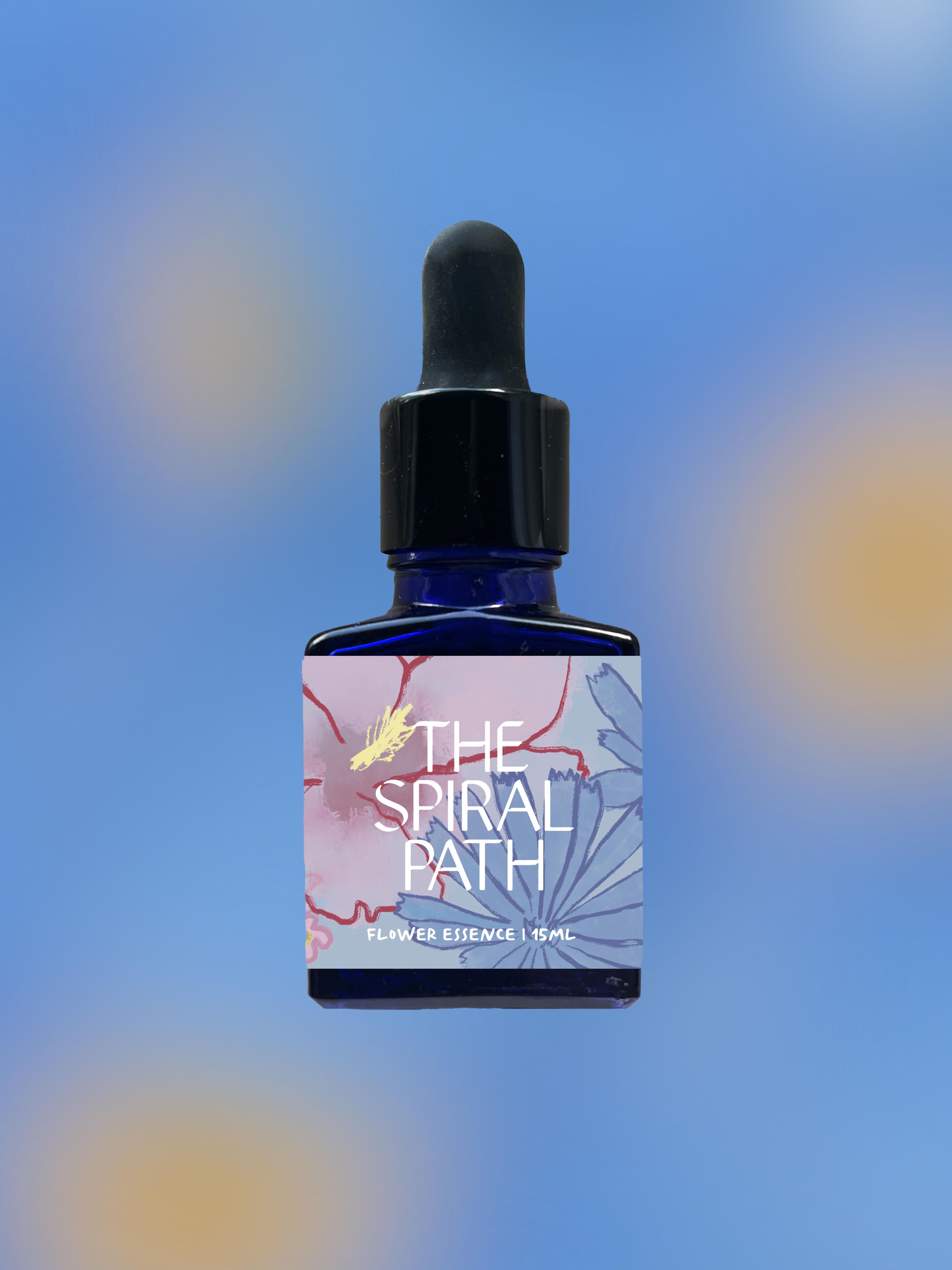 Small batch organic flower essence - feminine healing, 15mL, blue glass bottle with dropper. This essence supports emotional healing and is a sensitive medicine for sensitive people. Forget-me-nots flower essence is a plant ally for grief.