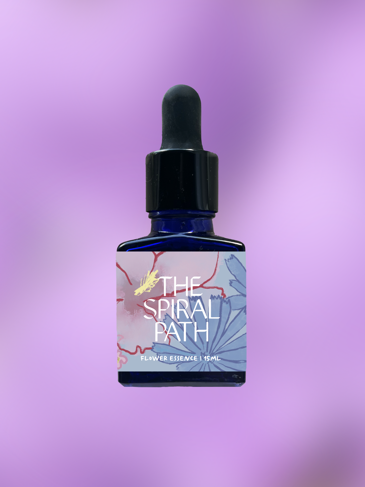 Small batch organic flower essence - feminine healing, 15mL, blue glass bottle with dropper. This essence supports emotional healing and is a sensitive medicine for sensitive people. Lunaria flower essence is a plant ally for prosperity.