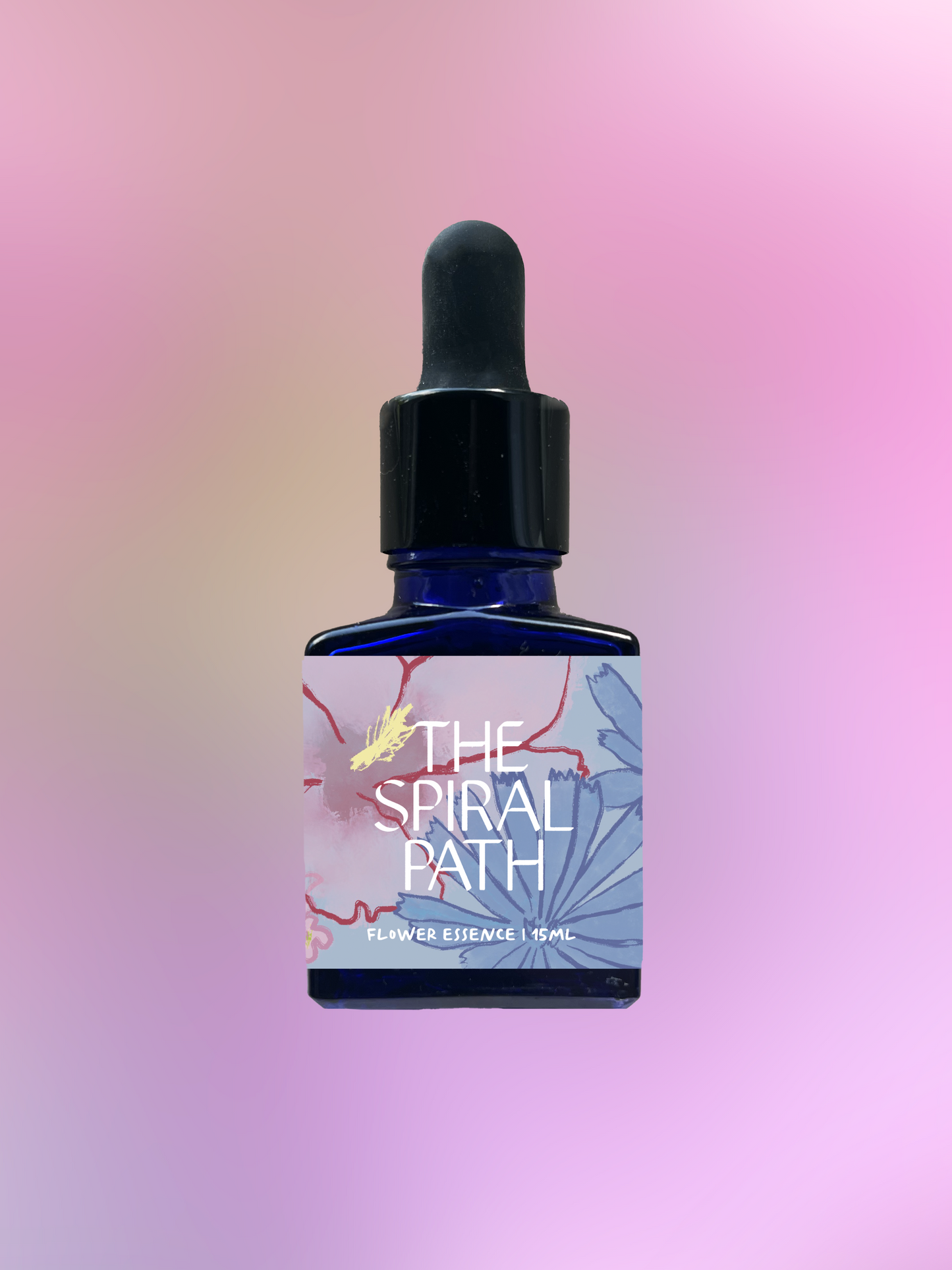 Small batch organic flower essence - feminine healing, 15mL, blue glass bottle with dropper. This essence supports emotional healing and is a sensitive medicine for sensitive people. Mallow flower essence is a plant ally for giving the protection of mother energy, such as menopause, the Saturn return, and midlife crisis, and also serves as a supportive ally for aging in general