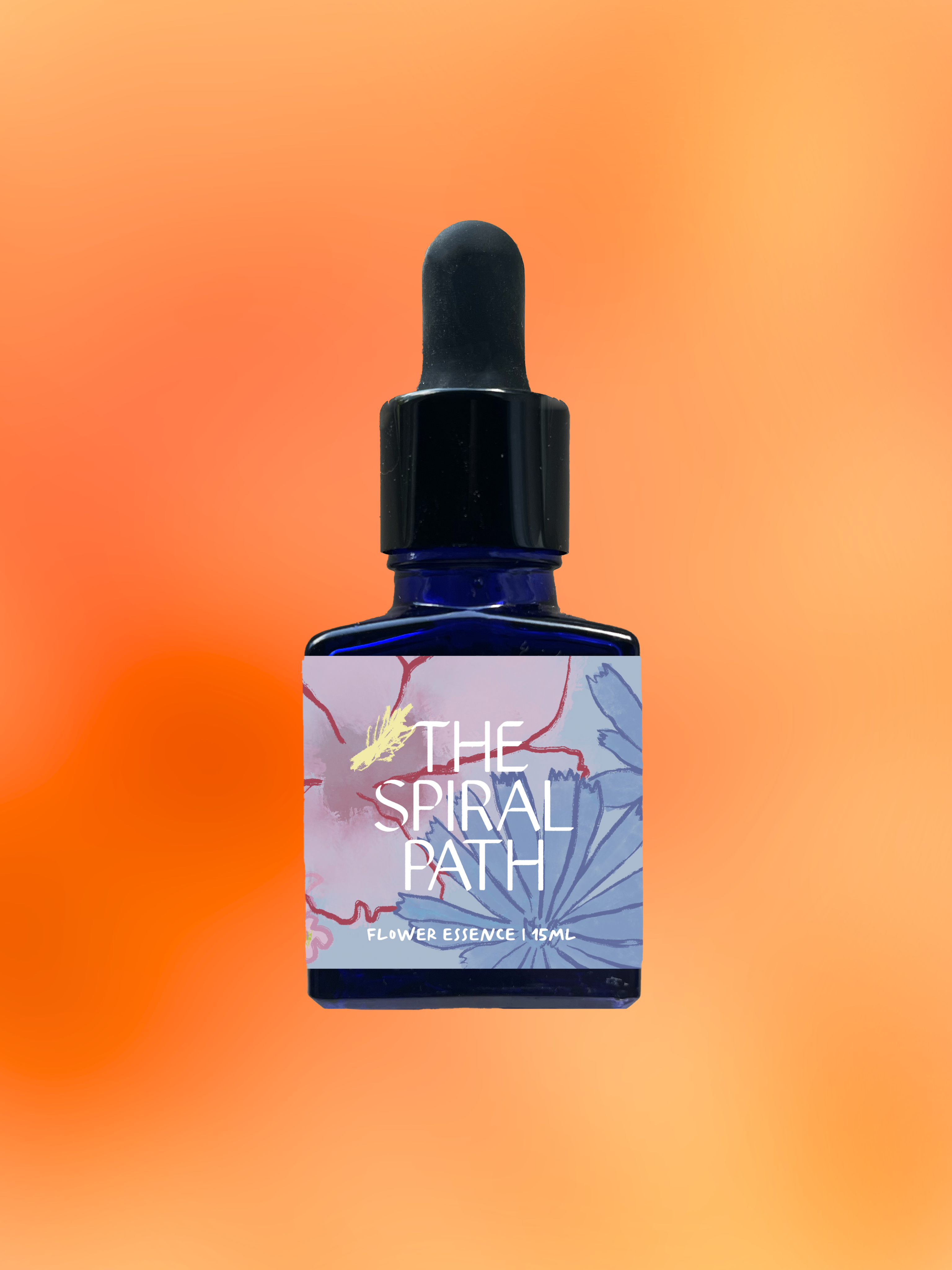 Small batch organic flower essence - feminine healing, 15mL, blue glass bottle with dropper. This essence supports emotional healing and is a sensitive medicine for sensitive people. Marigold flower essence is a plant ally for transitions.