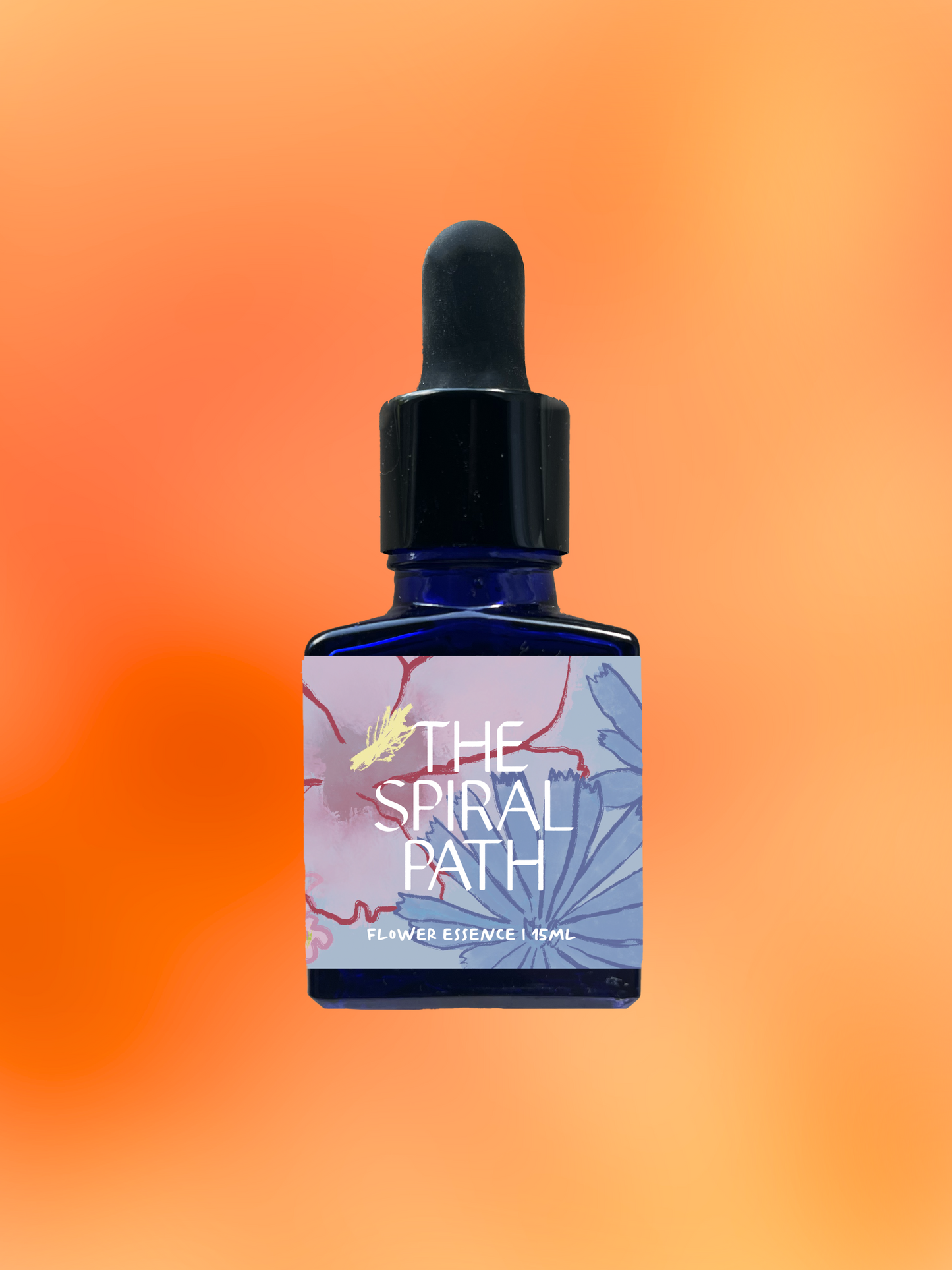 Small batch organic flower essence - feminine healing, 15mL, blue glass bottle with dropper. This essence supports emotional healing and is a sensitive medicine for sensitive people. Marigold flower essence is a plant ally for transitions.
