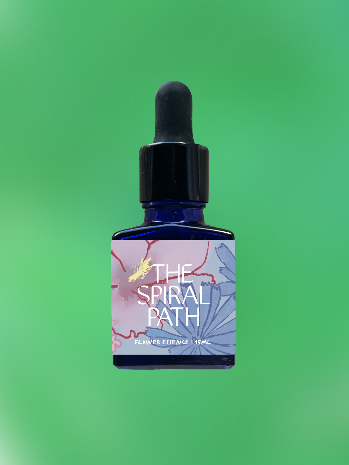 Small batch organic flower essence - feminine healing, 15mL, blue glass bottle with dropper. This essence supports emotional healing and is a sensitive medicine for sensitive people. Mugwort flower essence is a plant ally for Psychic Integration