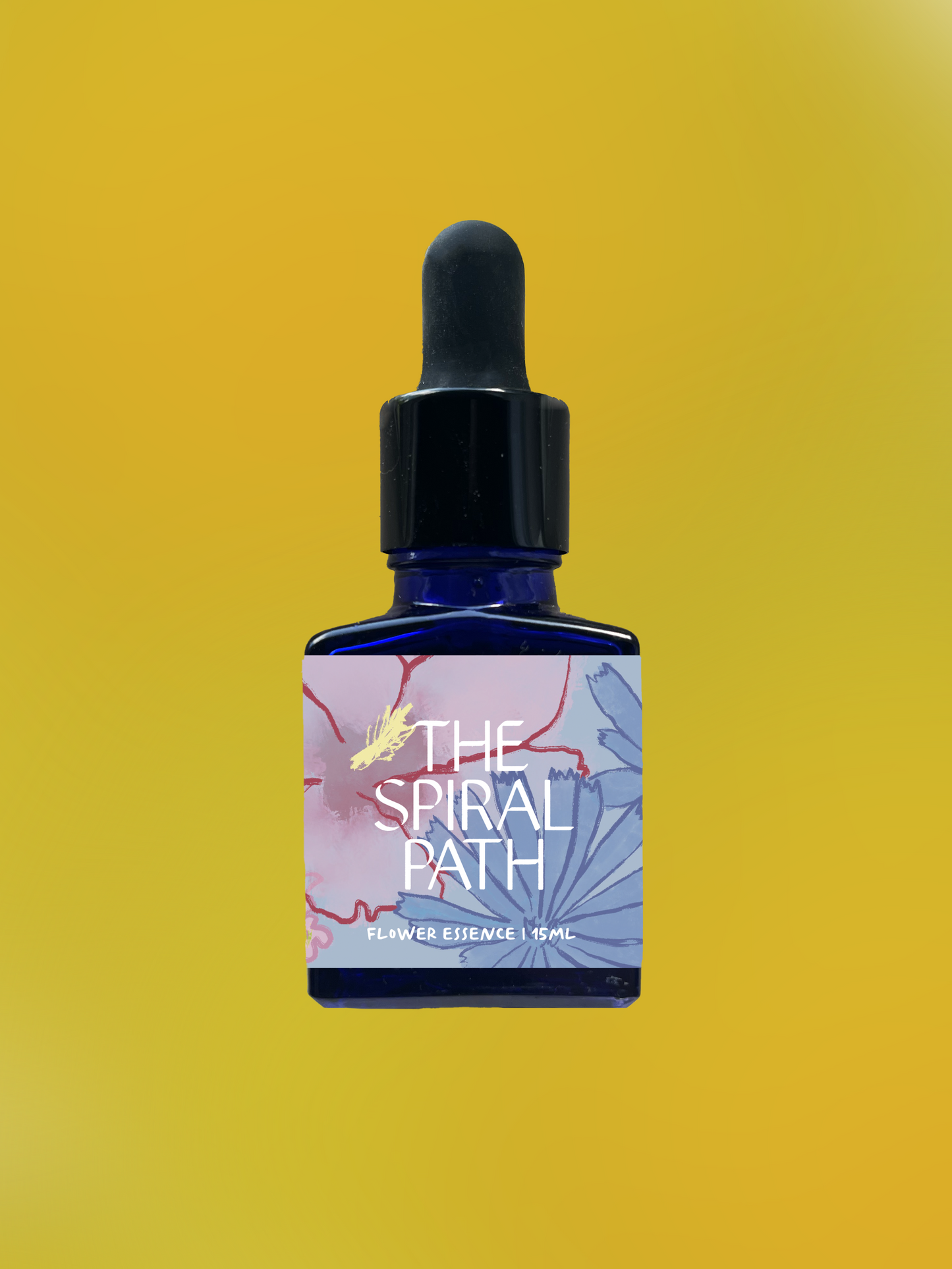 Small batch organic flower essence - feminine healing, 15mL, blue glass bottle with dropper. This essence supports emotional healing and is a sensitive medicine for sensitive people. Dandelion flower essence for cultivating resiliency and building tenacity  