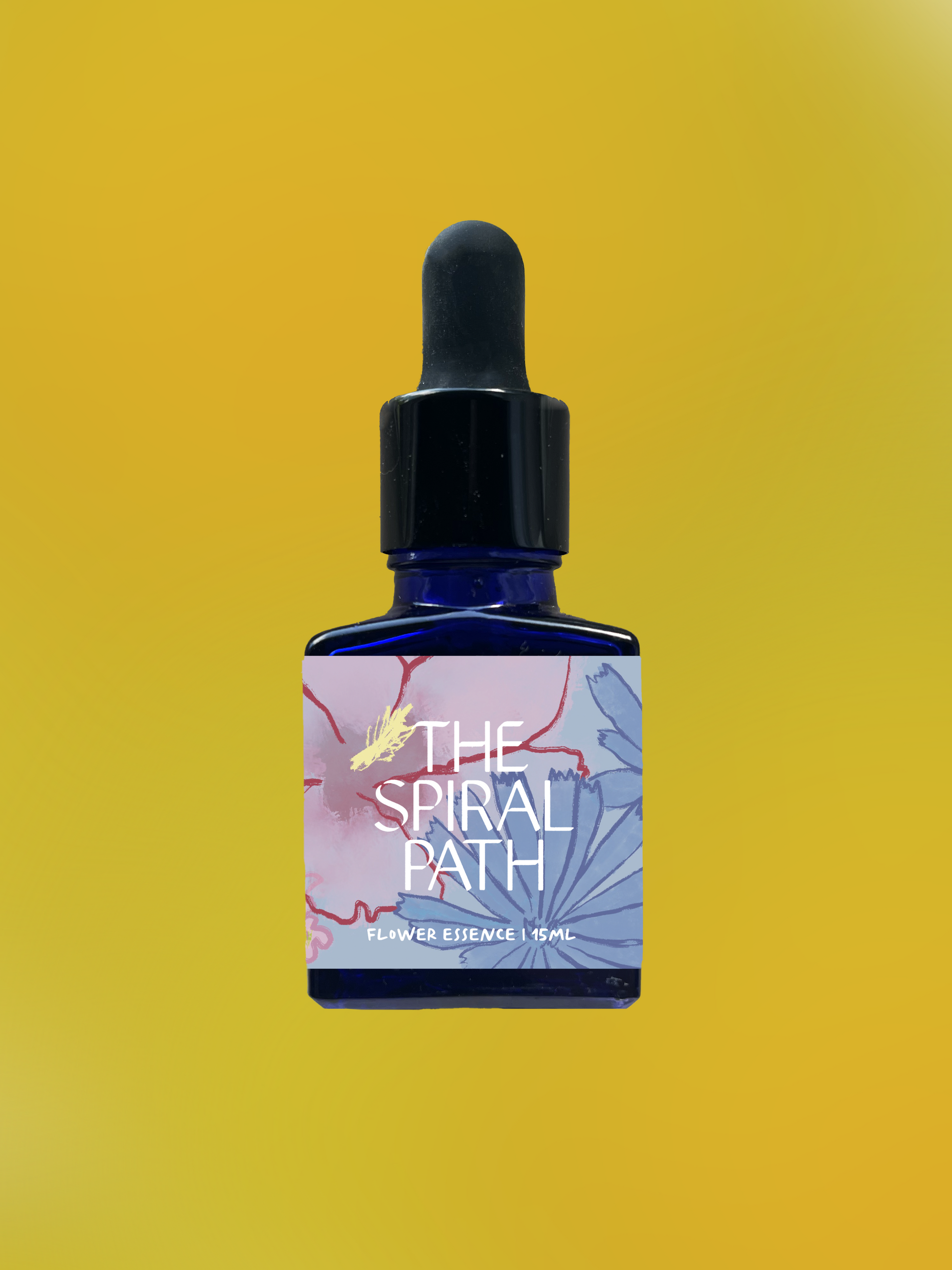 Small batch organic flower essence - feminine healing, 15mL, blue glass bottle with dropper. This essence supports emotional healing and is a sensitive medicine for sensitive people. Dandelion flower essence for cultivating resiliency and building tenacity  