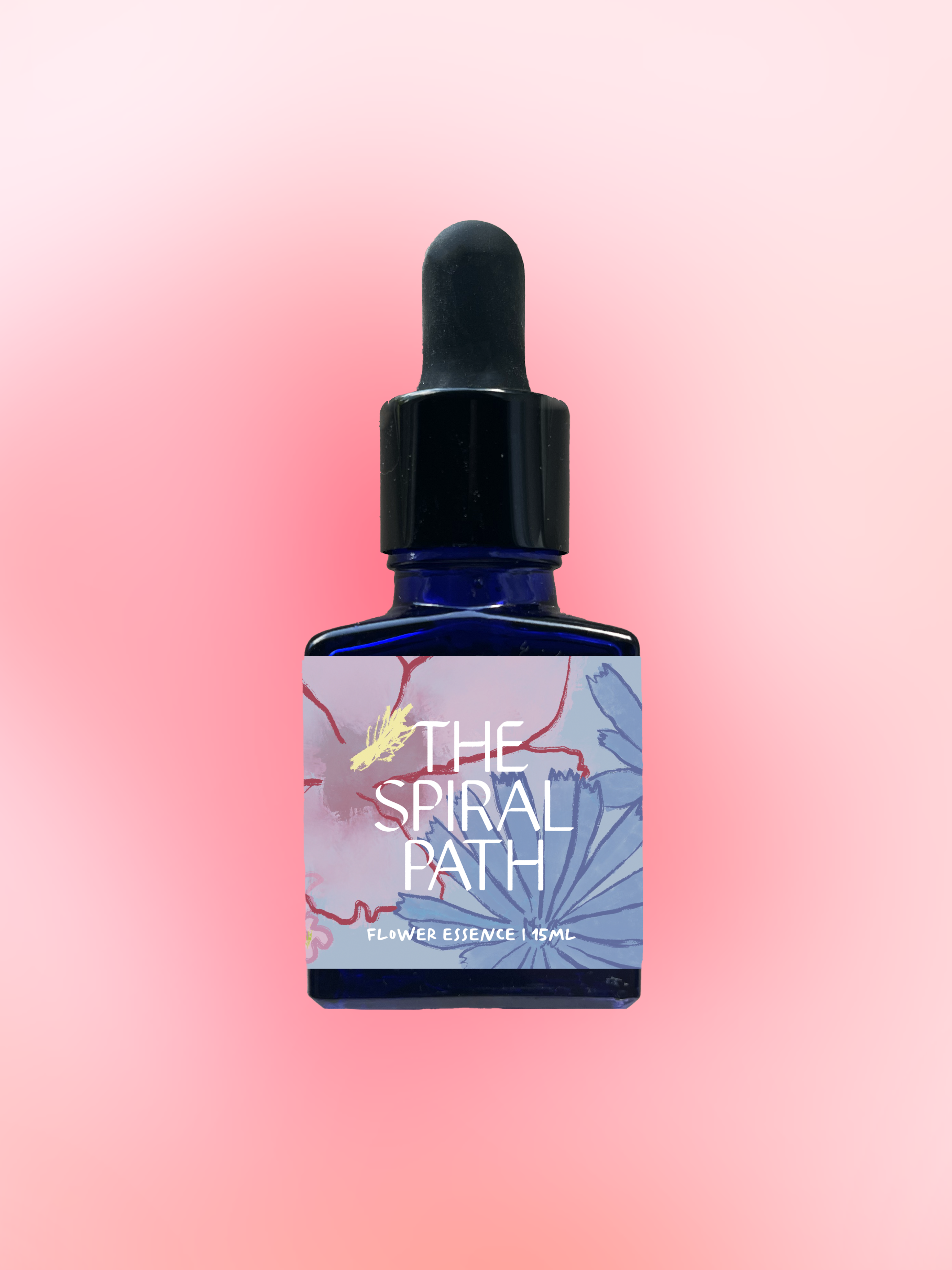 Small batch organic flower essence - feminine healing, 15mL, blue glass bottle with dropper. This essence supports emotional healing and is a sensitive medicine for sensitive people. Rose flower essence is also extremely powerful for connecting us to the beauty of nuance, reminding us that we can embody all that we are without needing to feel shame about being 